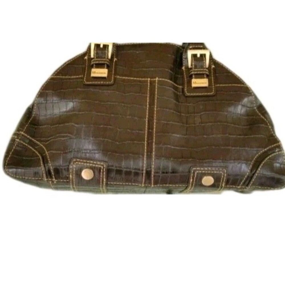 MAXXIMUM*Brown* Mock Croc Leather *Satchel Bag* Y2K  Designer Western Classic
